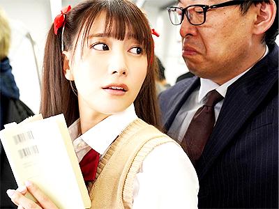 【JK×痴漢】混雑した電車内でオッサンに痴漢される美少女JK！そのままHOTELに連れ込まれザーメン膣内射精！