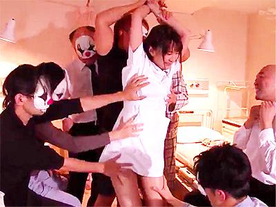 【集団レイプ】「離して...助けて...」鬼畜男達に非道強姦で犯される新人美少女ナース！延々と続く恥辱SEXに意識朦朧！