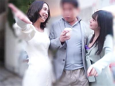 【逆ナン】「時間あったりします？♥」美少女2人が中年おやじナンパしてHOTELで乳首責め+3Pハーレム乱交ファック！