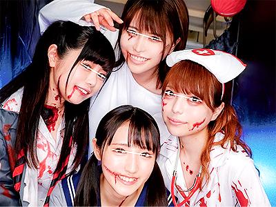 【JK×文化祭】「挿れちゃうよ？♥」エッチなお化けに抜かれまくる「お化け屋敷」！ハーレム状態で美少女乱れまくりｗｗ