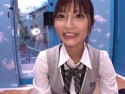 〖素人×マジックミラー号〗極太ディルドでイキまくったJKさん立派なチンポ即ハメされて膣内射精でイキまくるｗｗｗ