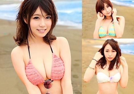 《海ナンパ×中出し》水着姿が眩しい巨乳美女たちをナンパして中出しSEX！夏のスタートを彩る中出ししまくりの乱交パーティ！