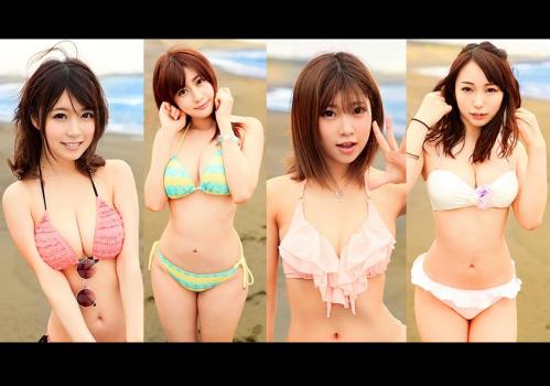 《素人ナンパ》生ハメ8P乱交セックス！巨乳ギャル4人組を海でナンパして大乱交！美女たちに全員中出ししちゃうｗ