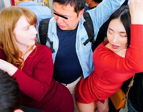電車内の淫乱痴女たちにエロ尻に挟まれ、逆レイプされちゃった！