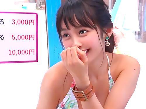 【MM号】Gカップ巨乳水着美少女ゲット！高額賞金の射精エロ企画でビキニ美女が素股からの生挿入激イキセックス！＜素人ナンパ＞