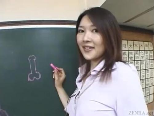 [渡瀬晶]学校の先生がフェラの授業を男子生徒にしてる、フェラサービスの概要説明みたい