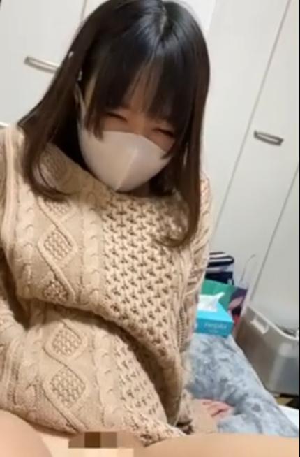 【個人撮影】マスク美人のセフレとニットを着せたまま着衣セックス