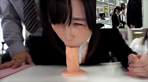『フェラ』女子社員の口性器開発！ディルドをイラマチオしながらバイブで股間を煽動される女性！