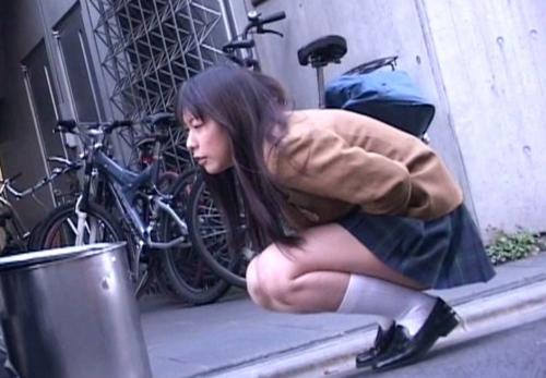 公衆トイレが使えなくておしっこ漏れそうなJKの後をつけ野ションしている後ろから無理やり挿入！