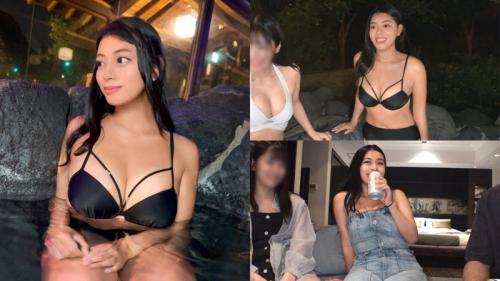 【EMILY】温泉テーマパークでひっかけたビキニ映えする褐色巨乳美女。えりか