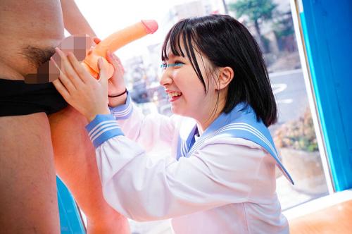 【マジックミラー号】美少女JKナンパ企画！極太のディルドに先っちょだけのつもりがとてつもない快感にマンコ濡らして激ハメ♡