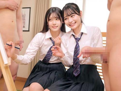 【制服美少女】親友の目の前で生チンポを見て、触れて、お口に挿れて…びしょ濡れおま○こにデカチンを捩じ込まれ…