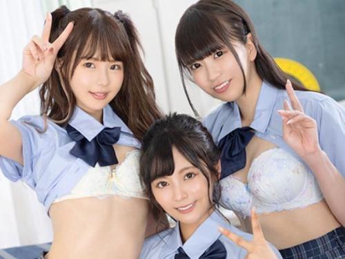 ＜桜井千春ｘ松本いちかｘ久留木玲＞美少女達にチン〇を痴女られかわいいお口にザーメン噴射！