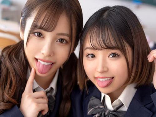 【菊池はる】学校イチに噂のエロカワ女子○生と校内禁断の3Pセックス♡舌で攻められて快楽全開！