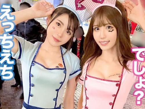 ＜コスプレｘハーレム＞性欲強めなコスプレ美女２人組がⅯ男チンポを一方的に痴女ってザーメン搾取！