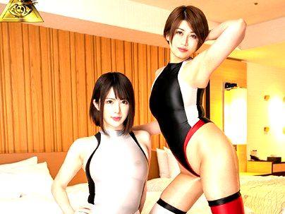 ＜着衣痴女！＞スレンダー細身美乳オッパイレオタード姿の美女！痴女行為しちゃうぞ！