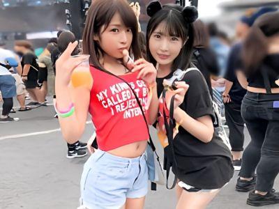 【巨乳JD×乱交】『喘ぎ声可愛すぎ！』野外フェスで泥酔美少女と4P！ベランダ前で生ハメ立ちバックにアへ顔♡〈素人ナンパ〉