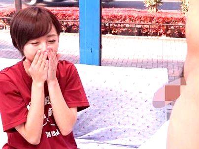 ＜アスリート！＞ショートカットスリムな体の素人女子！ＭＭ号でなし崩し的エロ行為しちゃう！
