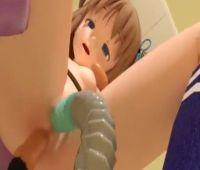 謎の機械姦に拘束されたロリ少女が機械姦の触手によって犯される