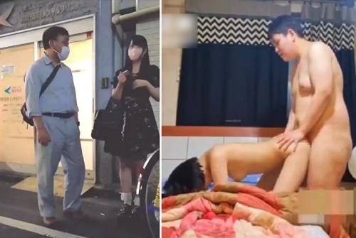 【新宿】こんな立ちんぼ10代美女がこんなキモおっさんとセ○クスしまくってるとかマジかよ…