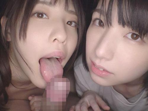 ＜白桃はなｘ花狩まい＞淫らな小悪魔美少女2人がⅯ男クンのペニスを共有して快楽責めセックス！