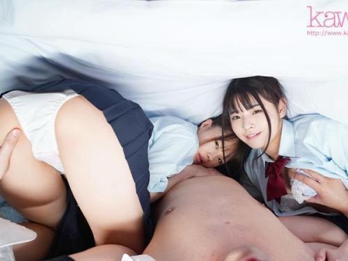 ＜松本いちかｘ丘えりな＞現代の制服美少女2人がM男同級生を誘惑し、情熱的な3Pプレイに突入！