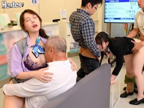＜無制限挿入サービス銀行＞お客様に責められ放題、勤務中に快楽に溺れ、アヘ顔で何度も絶頂する美人行員さん！