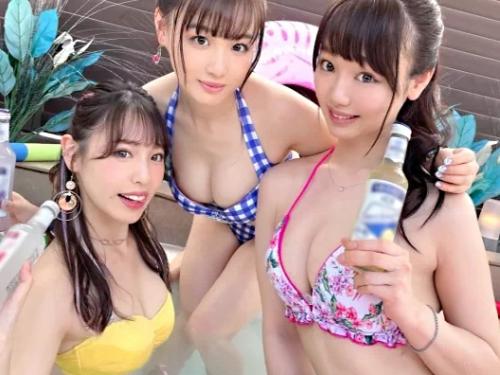【水着ギャル×乱交】色白美スレンダー//エロ尻♥最強スレンダー白GAL美女※ド淫乱性欲ボディで変態乱交SEX！