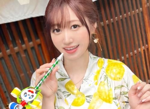 マッチアプリで知り合った巨乳人妻は生ＯＫ！Ｈカップ巨乳で美人な「ほのさん27歳」と浴衣デートからホテルイン！