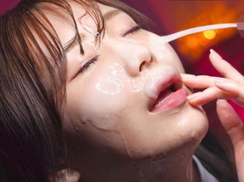 9等身美少女「 釈アリス 」の美しい顔を目掛けて大量ザーメン発射！美顔が一撃で汚される！