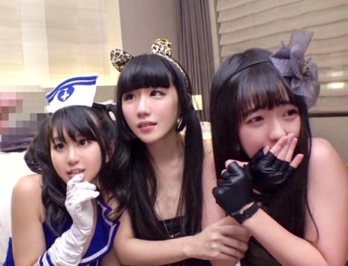 ハロウィンナンパ！肌の露出が高めの3人娘をネット番組と偽りホテルに連れ込み、エロいゲームからエッチに持ち込む！