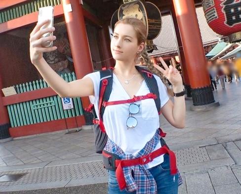 浅草でナンパ開始！声をかけたのはロシア美女「Sasha 23歳 学生」インタビューのテイでホテルに連れ込む！