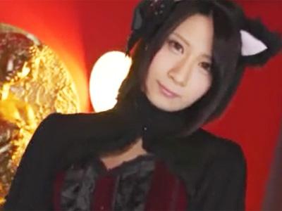 ゴスロリ衣装のキュートでセクシーな黒猫ちゃんとエロ過ぎる完全着衣パコ