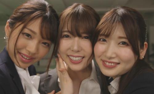 残業後の飲みでテンションＭＡＸで迎えた同期先輩後輩の垣根を超えた一戦！！香椎花乃 波多野結衣 木下ひまり