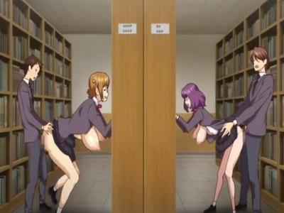 図書室でハメてるカップル見てムラムラしたので低身長陰キャと勢いで立ちバック濃厚セックスしちゃう爆乳高身長なメガネ女子校生