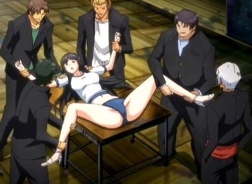 ブルマをきた女の子が男たちに体を拘束され好き放題されちゃうﾔﾊﾞｽｷﾞ悲劇