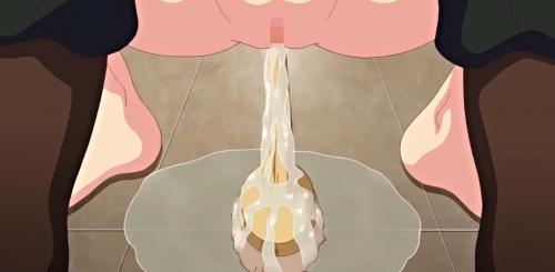 たまらん！トイレでデカマラ咥えながら・・デッキブラシをアソコにぶち込みビショビショになるギャル♡