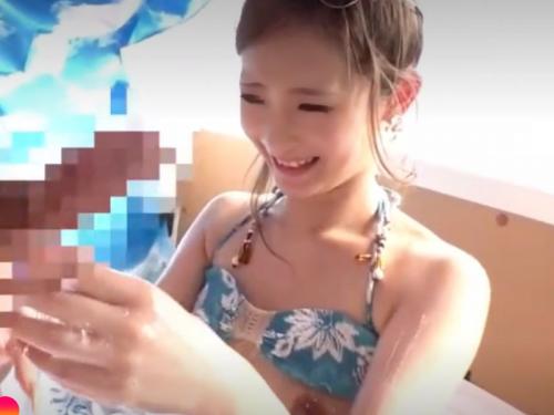 ［巨根キメセク＼/中出しエロ動画］凄いガチガチ…孕ませて。発情ドラッグのローション施術で水着Galが本生欲しがるぜwwwwww