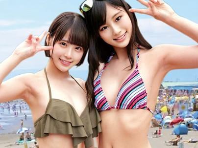 ＜湘南の海＞「水着ギャルゲッツ！！」可愛いイケイケＧＡＬ！童貞君と「素股オイルマッサージ」に挑戦させちゃうぞ(エロ動画)