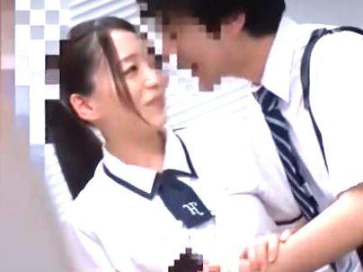 ＜図書館！＞「だめなの…」清楚系スレンダー美乳おっぱい可愛い制服女子！痴漢されてエロ行為もだえ感じる(無料エロ動画)