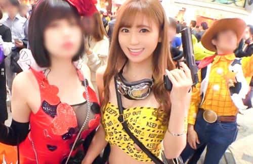 【りりか 25歳 美容部員】ハロウィンで出会った仮装ギャルとホテルで濃厚セックス！網タイツを破いてチンポ挿入！絶頂イキ狂うコスプレ美女！！