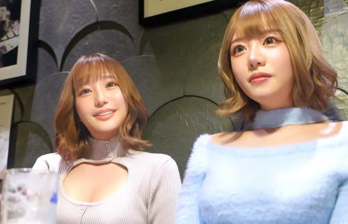 【まお＆さりな】爆乳ギャル2人と朝まで潮吹き乱交セックス！居酒屋でお酒を飲んで火がついた美女とホテルでヤリまくり濃厚SEX！！