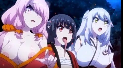 妖怪娘達が皆まとめて犯され放題❤触手で口もまんこもアナルもキッチリ開発されました♪