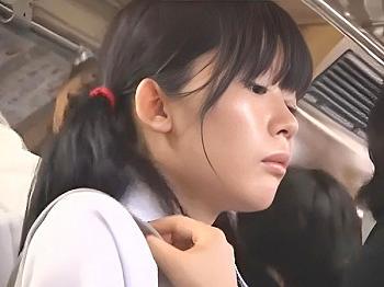 ☆バス痴漢☆地味めな黒髪ロリ制服JKが友達の目の前で…羞恥凌辱…声我慢で我慢するも強制的な顔射レイプで羞恥堕ち…《強姦》
