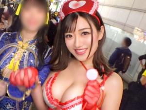 【ハロウィンナンパ】谷間を見せびらかして歩いていたコスプレギャルを捕獲！！手慣れたパイズリからいよいよ合体！！