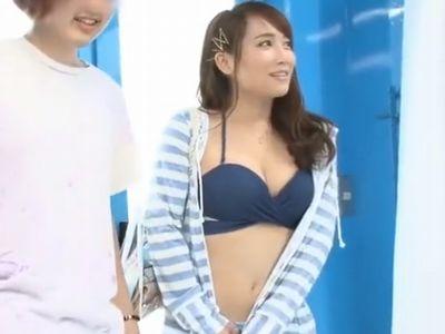 【マジックミラー】素人カップルナンパ企画でGETした水着彼女にエロオイルマッサージ⁉無許可中出しされた寝取られセックス！