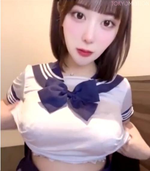 【制服コス】可愛い爆乳美少女がディルド＆電マでオナニー♡ライブチャット生配信[エロライブチャット]
