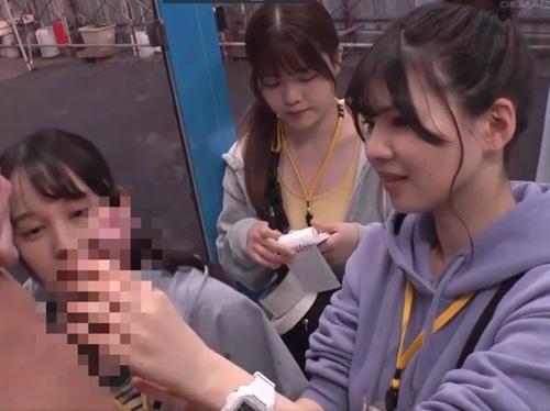 ［SOD女子社員］制作部に入った新卒社員の長井彩智＆野内ふうか＆新田花音3人がマジックミラー号で素人男性のオチンチンを検査する