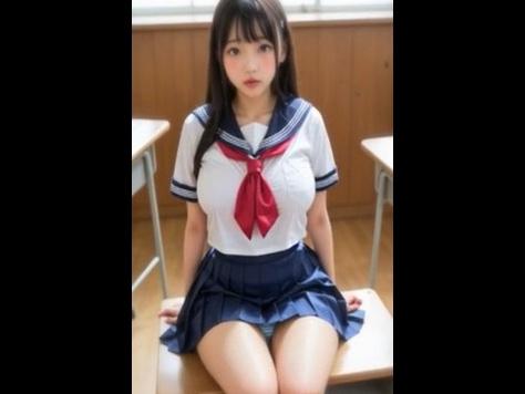 【新作】巨乳JKの中出し濃厚セックスエロアニメ【AI生成 美少女 セーラー服 ぶっかけ おっぱい AV エロ動画】