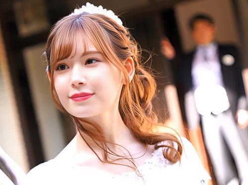 ＜人妻NTR＞嫌いな義父から挙式を終え幸せの絶頂にいた花嫁がドレスのままたっぷり義父から中出しされる【明里つむぎ】